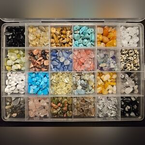 Gemstones Stone Crystal Loose Hole Drilled Bracelet Jewelry Craft Set 24